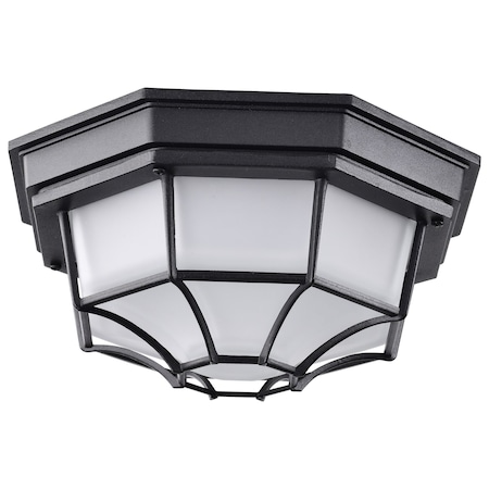 Nuvo LED Spider Cage Fixture, Black Finish with Frosted Glass 62/1400